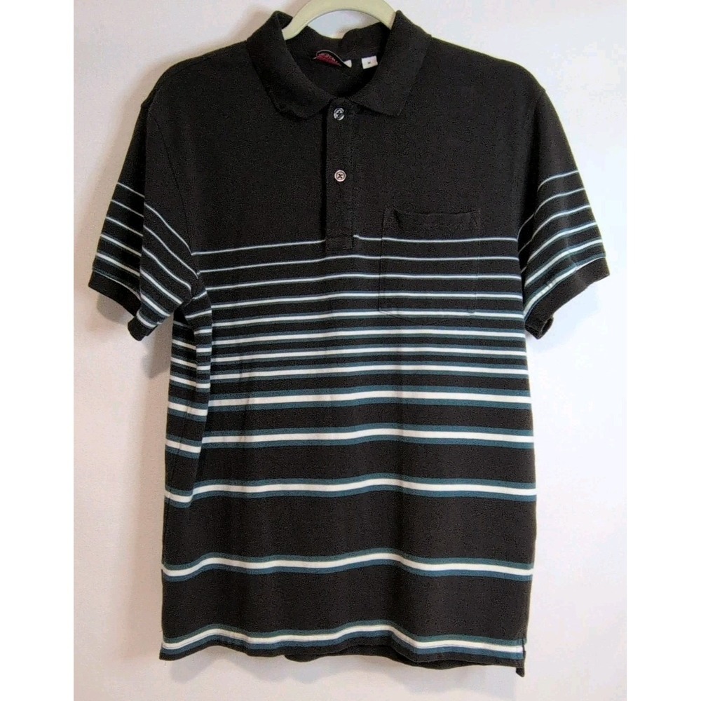 Reserve Men's Multicolored Striped Polo Shirt Cotton Size Medium